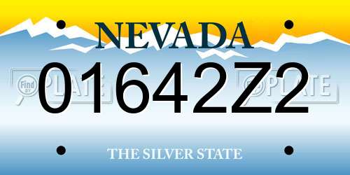 01642Z2 Nevada License Plate