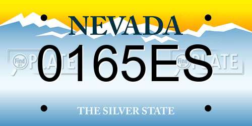 0165ES Nevada License Plate
