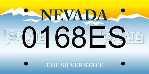 0168ES Nevada License Plate