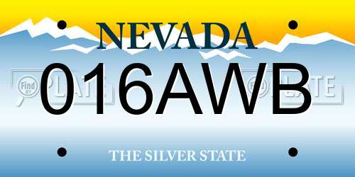 016AWB Nevada License Plate