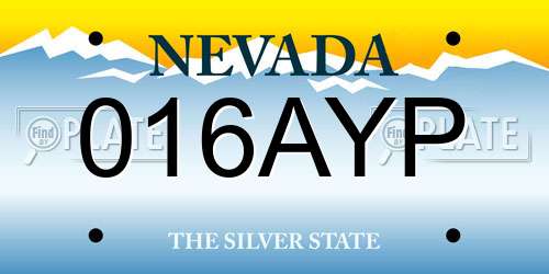016AYP Nevada License Plate