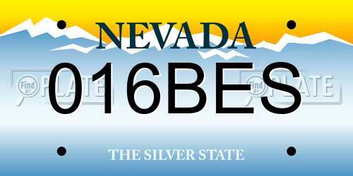 016BES Nevada License Plate