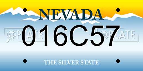016C57 Nevada License Plate