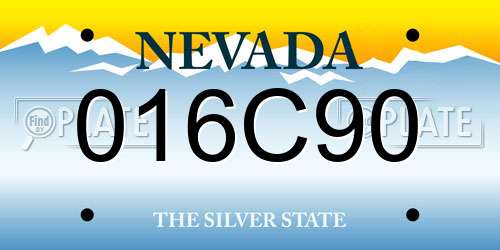 016C90 Nevada License Plate