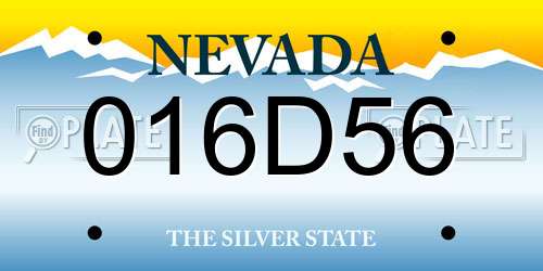 016D56 Nevada License Plate