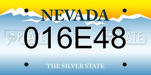 016E48 Nevada License Plate