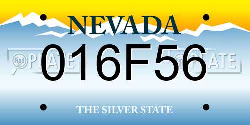 016F56 Nevada License Plate