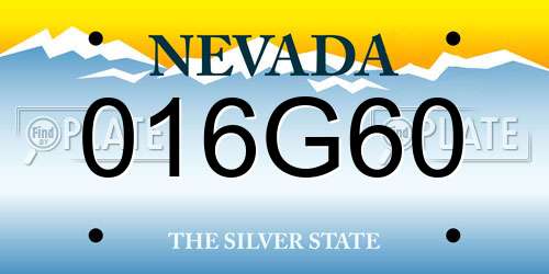 016G60 Nevada License Plate