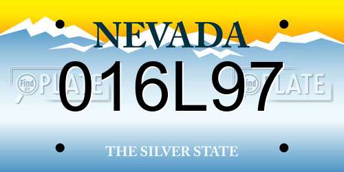 016L97 Nevada License Plate