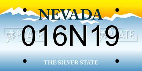 016N19 Nevada License Plate