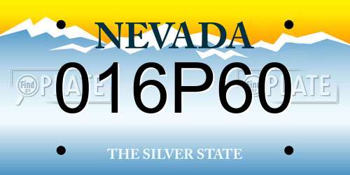 016P60 Nevada License Plate