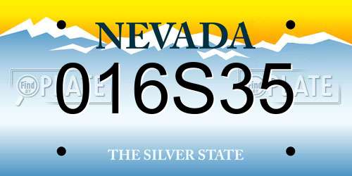 016S35 Nevada License Plate