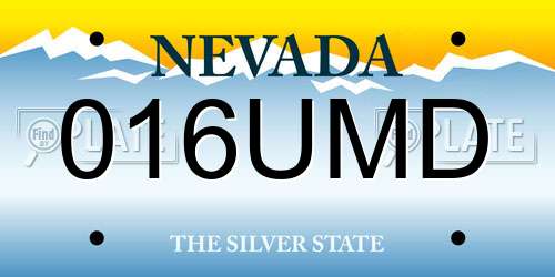 016UMD Nevada License Plate