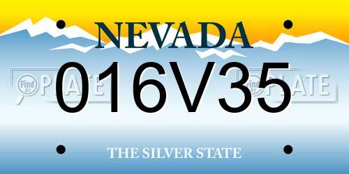 016V35 Nevada License Plate
