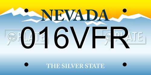 016VFR Nevada License Plate
