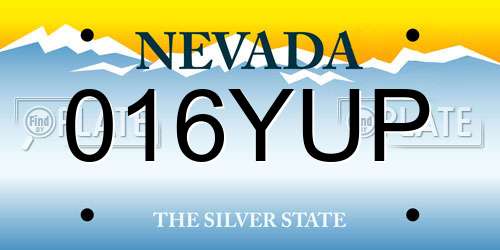 016YUP Nevada License Plate