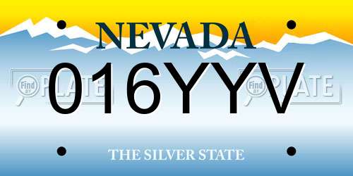 016YYV Nevada License Plate