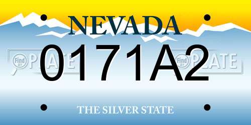 0171A2 Nevada License Plate