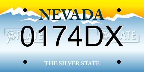 0174DX Nevada License Plate