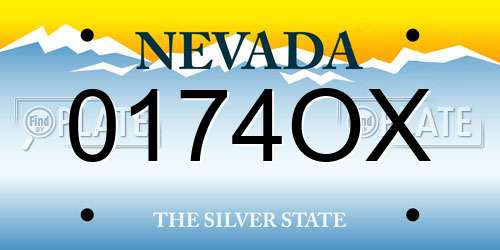 0174OX Nevada License Plate