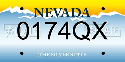 0174QX Nevada License Plate