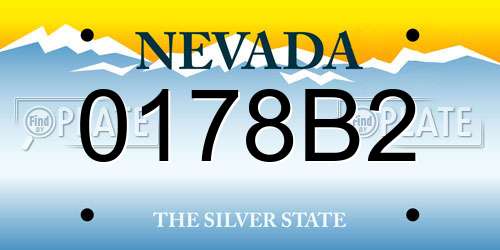 0178B2 Nevada License Plate