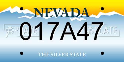017A47 Nevada License Plate