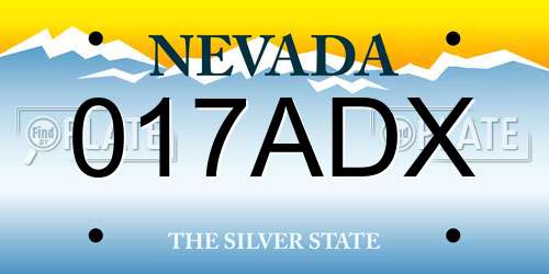 017ADX Nevada License Plate