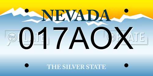 017AOX Nevada License Plate