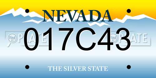017C43 Nevada License Plate