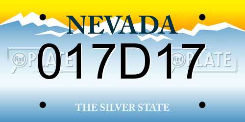 017D17 Nevada License Plate