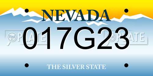 017G23 Nevada License Plate