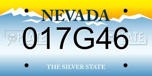 017G46 Nevada License Plate
