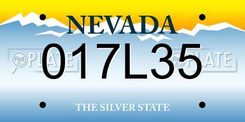 017L35 Nevada License Plate