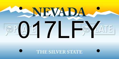017LFY Nevada License Plate