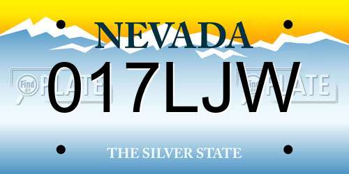 017LJW Nevada License Plate