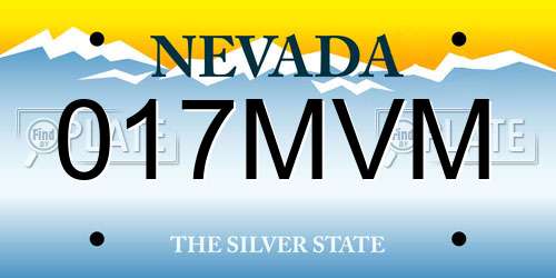 017MVM Nevada License Plate