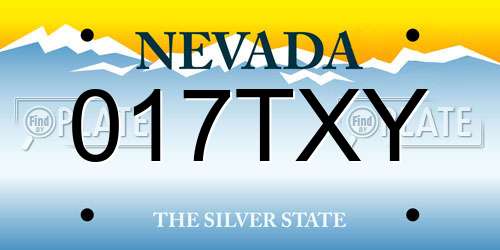 017TXY Nevada License Plate