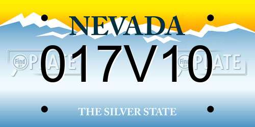 017V10 Nevada License Plate