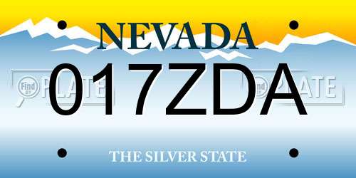 017ZDA Nevada License Plate