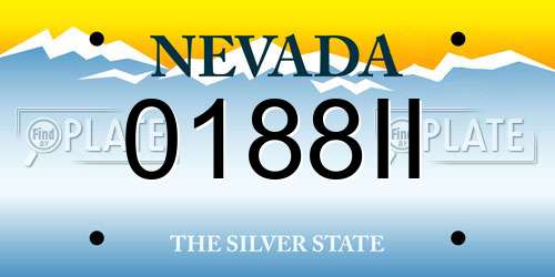 0188II Nevada License Plate