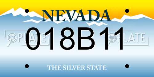 018B11 Nevada License Plate