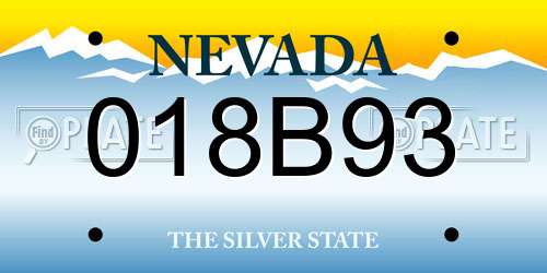 018B93 Nevada License Plate