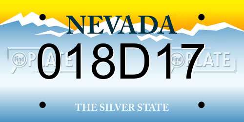 018D17 Nevada License Plate