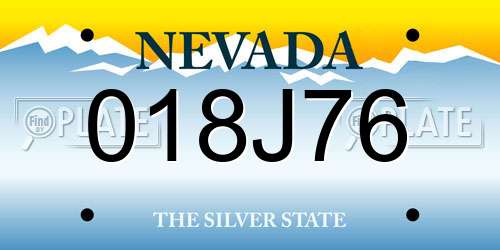018J76 Nevada License Plate