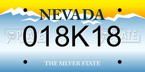 018K18 Nevada License Plate