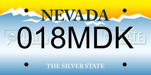 018MDK Nevada License Plate