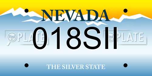 018SII Nevada License Plate