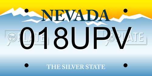 018UPV Nevada License Plate