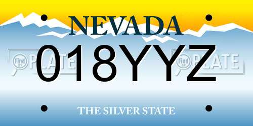 018YYZ Nevada License Plate